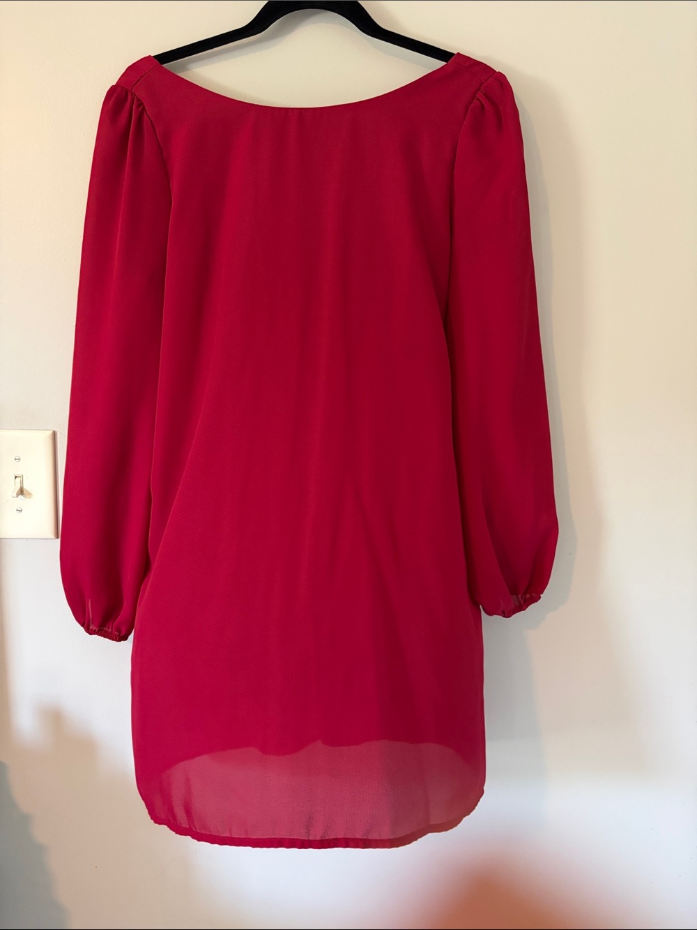 Tobi Fuchsia Long Sleeve Shift Dress